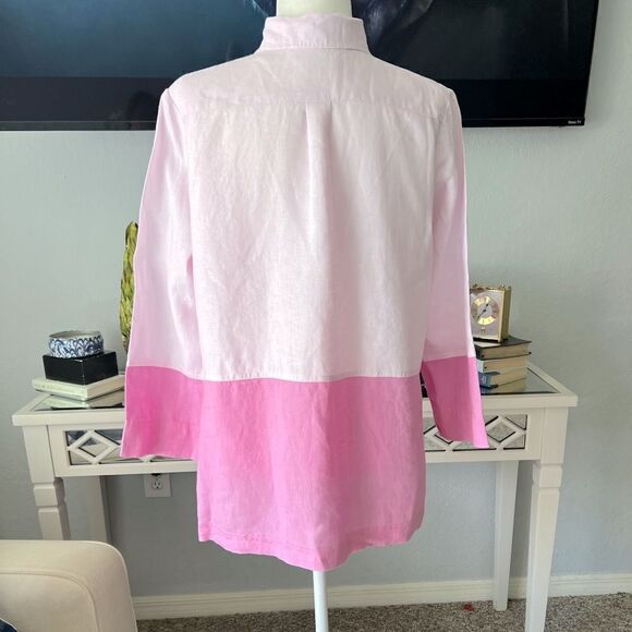 ILinen Pink Linen button down shirt - Picture 3 of 4